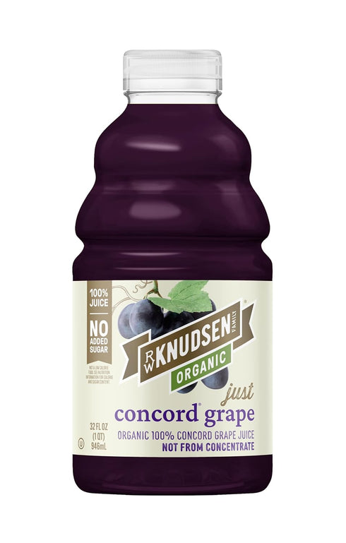 R.W. Knudsen Organic Just Concord Grape Juice, 32 fl oz (Pack of