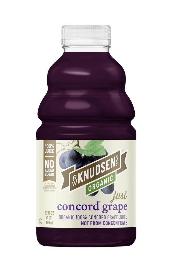 R.W. Knudsen Organic Just Concord Grape Juice, 32 fl oz (Pack of