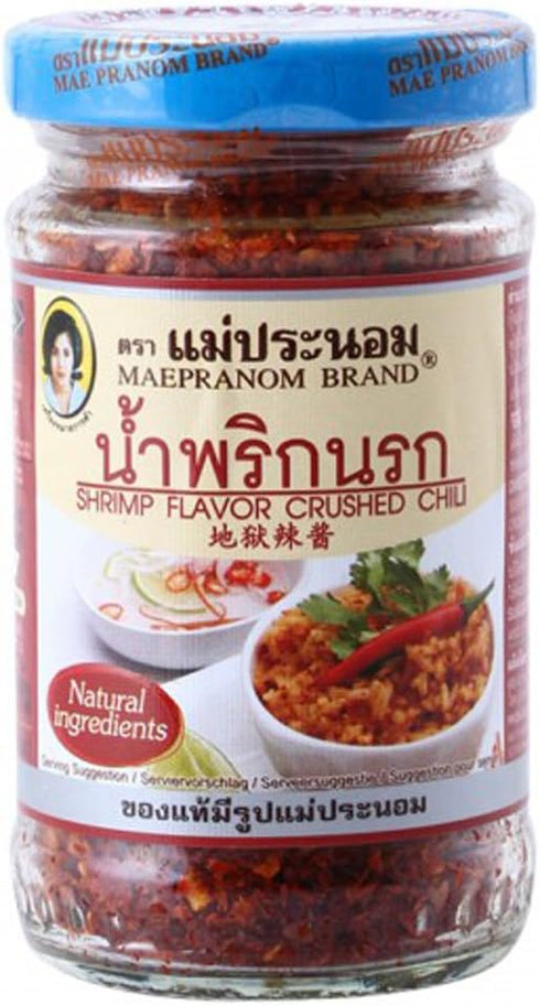 MAEPRANOM BRAND Mae Pranom Brand Shrimp Flavor Crushed Chilli 4 Oz.