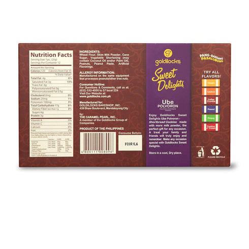 Goldilocks 10.60 oz (300g) 2 Pack Sweet Delights Ube Polvoron