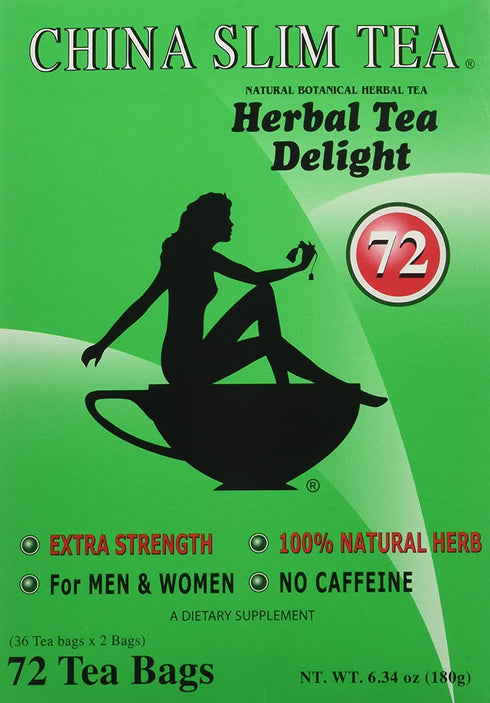 China Slim Tea 72-Count (Pack 2, 144 China Slim Dieter's Tea Delight, Large, of tea bags total)