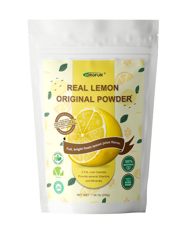 ORGFUN Original Lemon Powder, Freeze Dried Lemon Juice Powder, Great for Beverages,