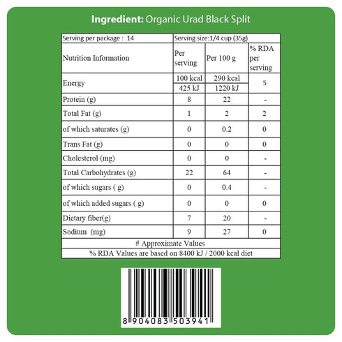 24 Mantra Organic 4 lb Urad Dal Black Split