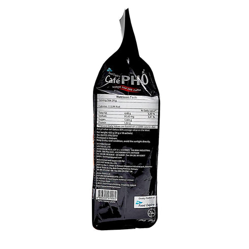 FOOD EMPIRE CAF PHO 3in1 Packets, 18 Pack 4 60.9534 Cafe Pho Vietnamese Instant Coffee Mix, Iced Milk Coffee, Sua Da