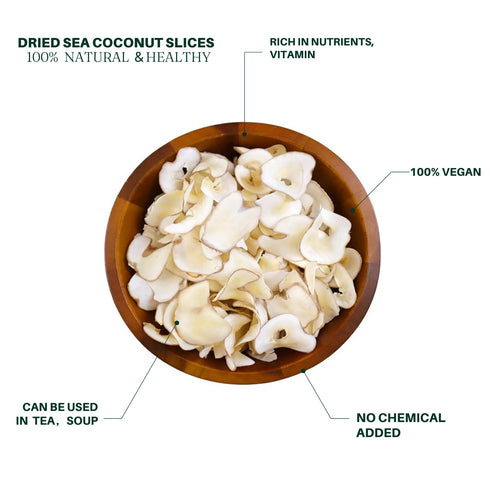 Royal Seafood USA 225g Dried Sea Coconut Slices Premium selected Natural, Sulfur-free,for soup