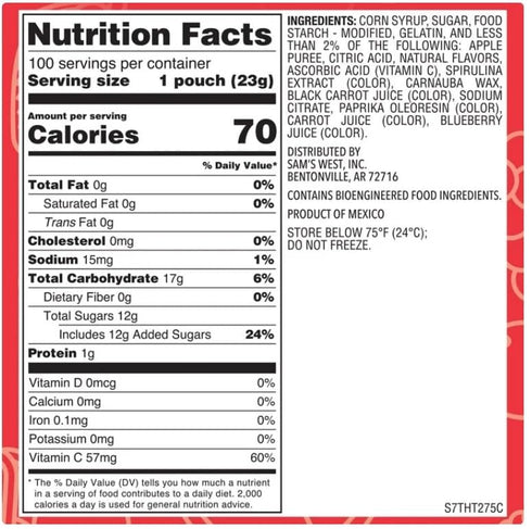 Generic 0.8 oz Packets, 100 Count Pack (2 Pack) Fruity Snacks, Assorted Fruit Flavored