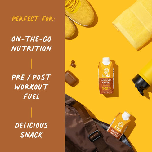 20g 5g 6g 21 11 Oz (Pack 12) Koia Plant Based Protein Shake, Chocolate Banana, Protein, Sugar, Prebiotic Fiber