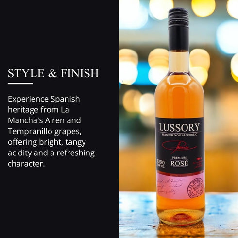 0.0% (750ml, 2 Lussory Premium Rose Alcohol Removed Dealcoholized Rose Non Alcoholic Wine From Spain, Low Calories, Low