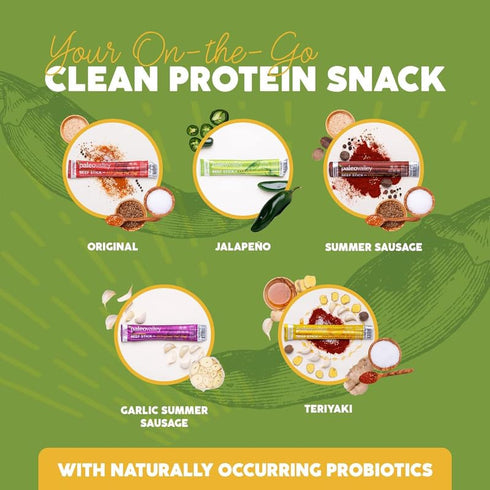 100% Paleovalley Grass Fed Jalapeno Beef Sticks - Delicious Gluten Free Beef Snack - High Protein Keto Friendly