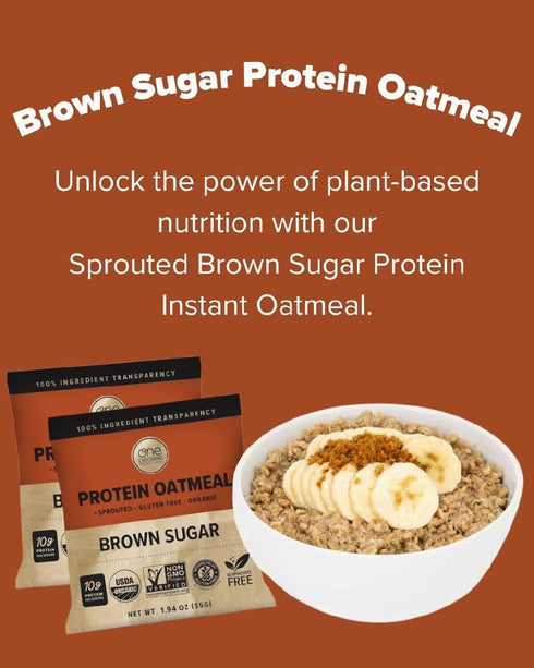 Generic 38.7 oz Pack, 20 Packets, 2.25 Oz 10g One Degree Foods Organic Gluten-Free Protein Instant Oatmeal Variety