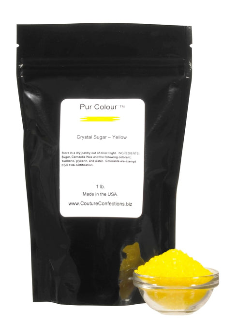 Pur Colour Natural Yellow Crystal Sugar, 1 lb, Gluten-Free, Dairy-Free, Nut-Free, Made with FDA