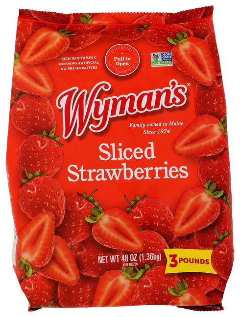 WYMANS OF MAINE Sliced Strawberries, 48 OZ