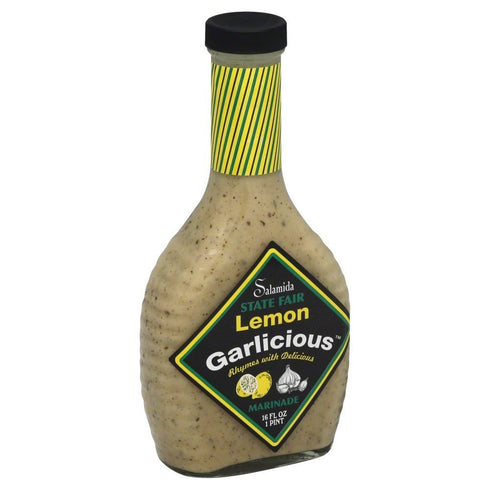 Salamida New York State Fair Lemon Garlicious Marinade, 16 oz | All-Natural, Gluten-Free,