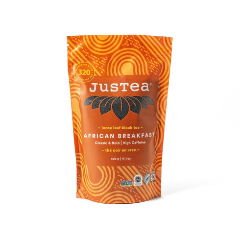 JusTea AFRICAN BREAKFAST | Loose Leaf Black Tea | Recyclable Refill Pouch