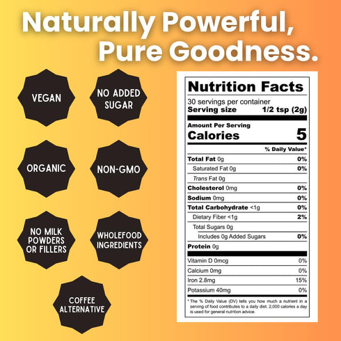 6.35 oz Pack, 90 Nature's Harvest - Turmeric Latte Mix, Add on Golden Milk Tea, Smoothies and Other Drinks, Turmeric