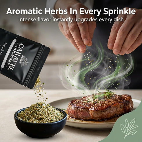 14 oz French Harvest Sea Salt for Cooking and Finishing Premium Coarse Sea Salt with Fragrant Blend of Savory