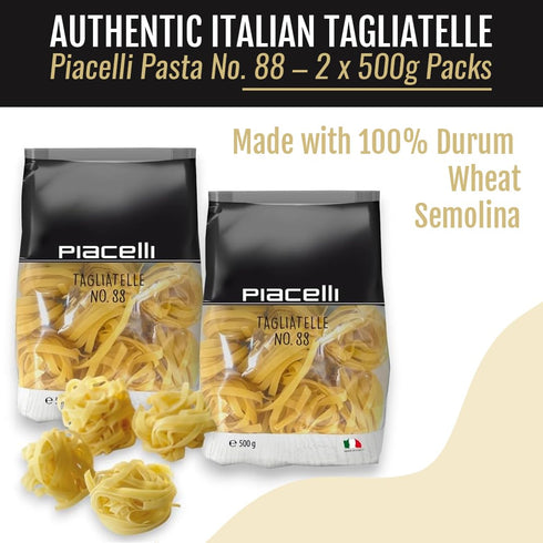 Piacelli 88 500g 2pk Tagliatelle No. Protein Pasta - Enjoy Silky Italian Tagliatelle Pasta with Wholesome Nutrition