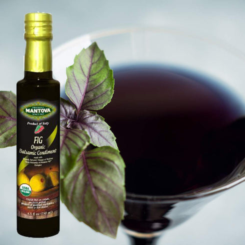 8.5 oz Mantova Organic Fig Balsamic Vinegar of Modena, Perfect for Salad Dressing, Pasta Salad, Ice Cream