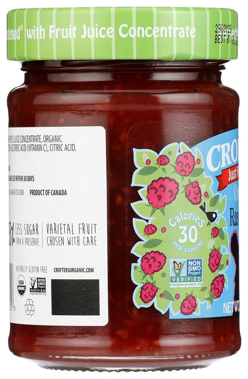 10 oz(Pack 3) Crofter's Organic, Just Fruit Spread, Organic Raspberry