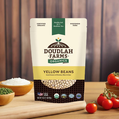 1 lb Organic Yellow Canary Beans - Non-GMO, USDA Organic, Tested Clean Certified, Vegan - Rich in Fiber & Protein