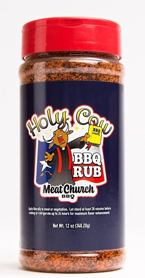 (12 oz) 24 Meat Church BBQ Rub Combo: Two Bottles of Holy Cow BBQ Rub and Seasoning for Meat and Vegetables, Gluten
