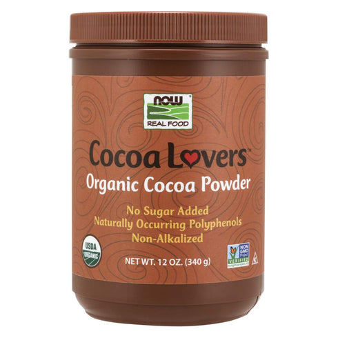 NOW Foods Organic Cocoa Powder, Unsweetened-12 oz