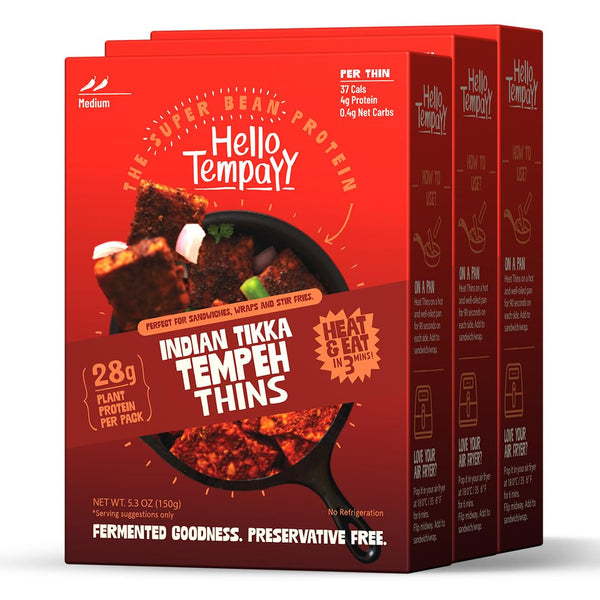 Ready to Cook Tempeh-Indian Tikka- 28g Clean Protein | High Fiber |