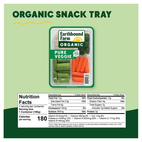 Earthbound Farm 7 OZ Organic Pure Veggie Tray
