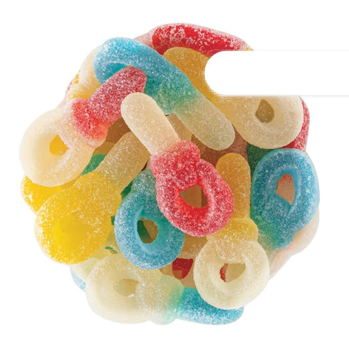 Gummy Gummy (2.2LB) Bayside Candy Pacifiers Classic Pacifier-Shaped Candy in Strawberry, Raspberry & Pineapple
