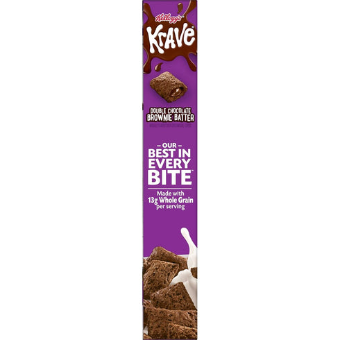 10.5oz Krave Cold Breakfast Cereal, Chocolate Cereal, Kids Snacks, Double Chocolate Brownie Batter, Box