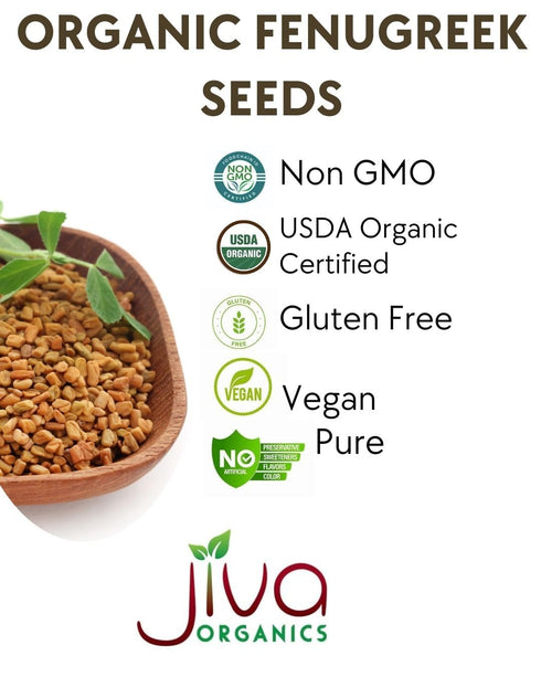 7 Jiva Organic Fenugreek Seeds Ounce Non-GMO, Gluten Free, All Natural Fenugreek Spice Organic Fenugreek Seeds for Hair