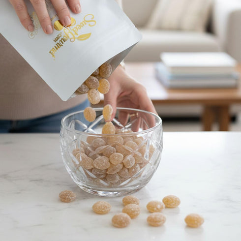 3 SweetGourmet Natural Sanded Ginger Drops, Old-Fashioned Hard Candy, Bold Spicy Flavor, Sugar-Coated, Pound Bulk Bag