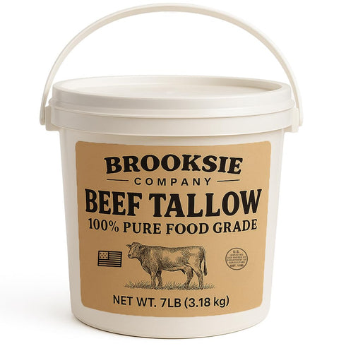 Brooksie Naturals 100% Pure Beef Tallow for Cooking - 7lb Bulk - Food Grade