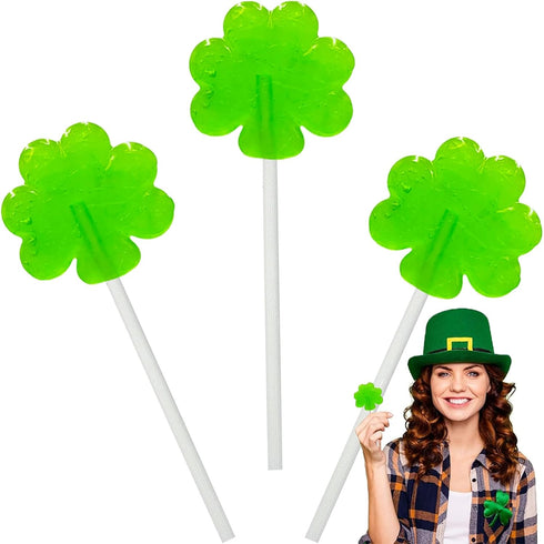 St. Patrick's Day 500-Pack Green Shamrock Lollipops, 8-Gram Individually Wrapped (500-Pack) Green