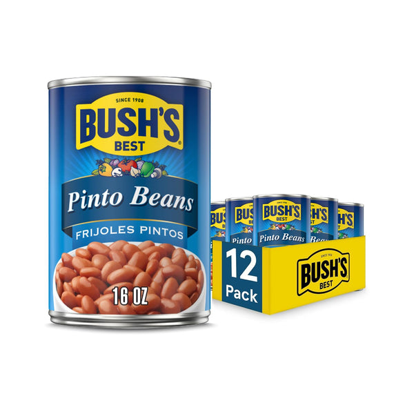 BUSH'S BEST 16 oz Canned Pinto Beans, Source of Plant Based Protein