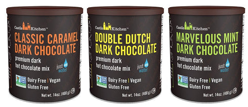 Pack (42 Oz) Chocolate-Pack 3 (14 oz Castle Kitchen Hot Chocolate Variety - Dark Chocolate, Caramel, Mint: Just Add