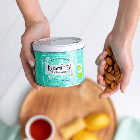 3.5 oz 50 Kusmi Tea - Almond Rooibos - Organic Blend of Rooibos Tea & Almond Flavor - Caffeine Free Herbal Tea - Loose