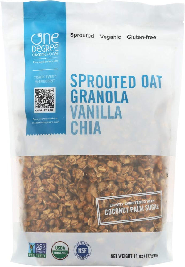 One Degree Organic Foods Gluten Free Sprouted Vanilla Chia Granola, 11oz