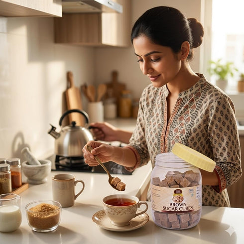 FOOD ESSENTIAL 250 (8.81 OZ) European Style Brown Sugar Cubes gm By
