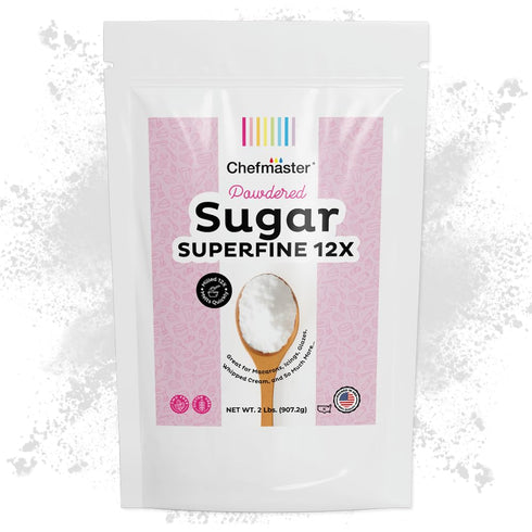 Extra-Fine Powdered Sugar by Chefmaster, 12X Superfine Confectioners Sugar for Silky Icings;
