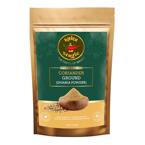 Spice Magic Ground Spices - 100% Pure, Aromatic & Natural, Gluten-Free, Non-GMO, Indian Origin (7oz, Coriander Powder)