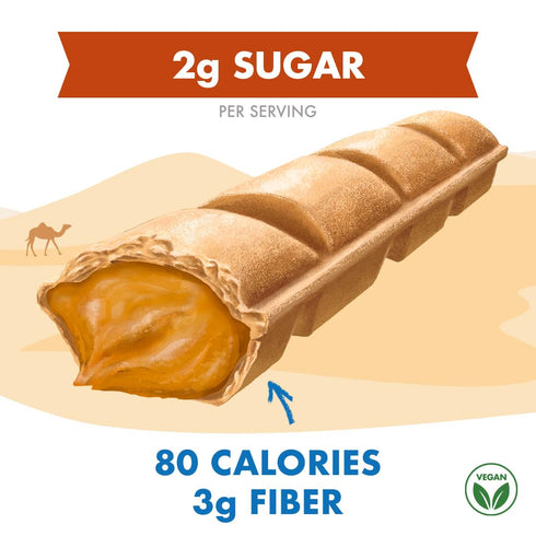 80 12 Pack Crispy Dunes Peanut Butter Wafer Sticks Low-Calorie Snack with Peanut Butter Cream Filling, Calories