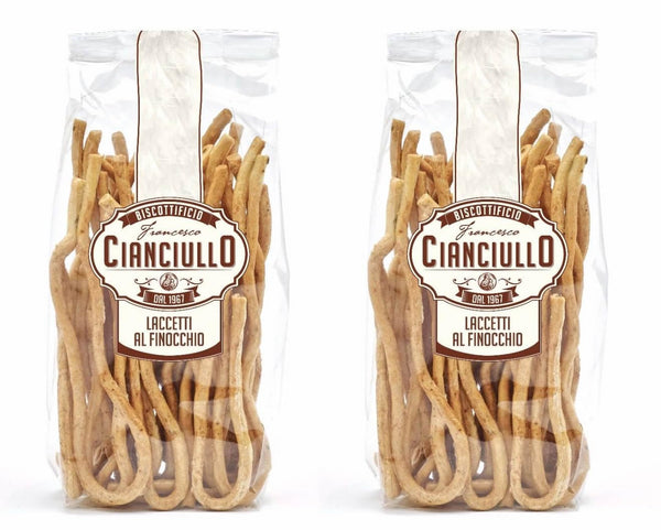 Laura's GOURMET SELECTION Cianciullo Laccetti Italian Fennel Taralli Crackers, Pack of 2, 14.10 oz, Artisanal