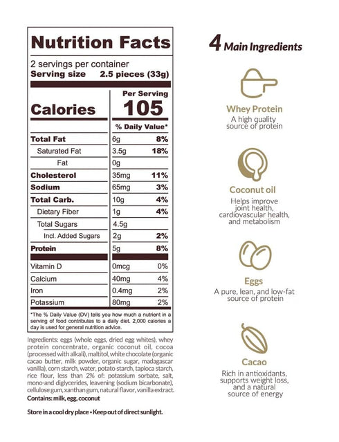 (10g), White Chocolate Brownie Pops (Full Case) Gluten-Free, High Protein Low Sugar, Guilt-Free Snack with Clean