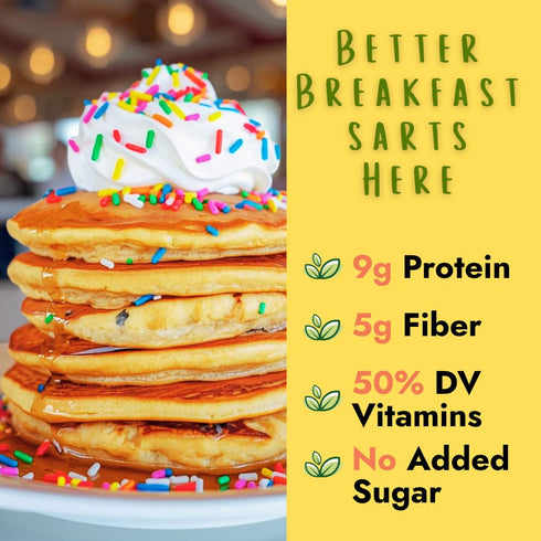 2-Pack, Hidden Foods Sprinkle Cake Pancake and Waffle Mix High in Protein & Fiber with Hidden Fruits, Vegetables