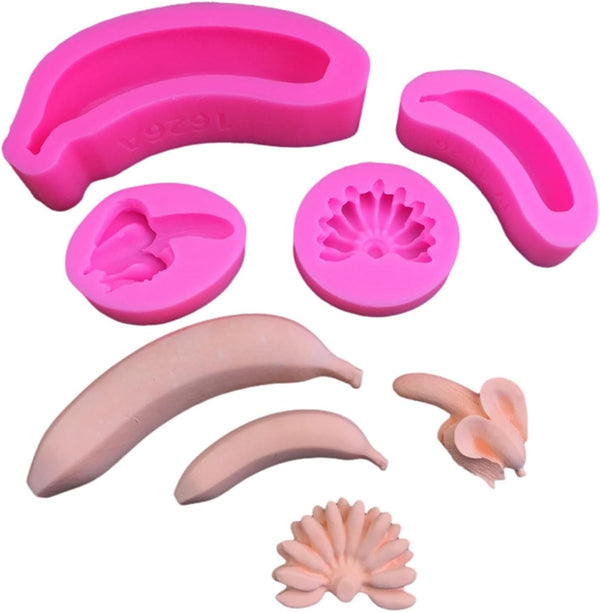 SOMUMOK 3D Banana Shaped Silicone Fondants Cake Supplies Pastries Bakings Tool Resins Ornament Handmade Soaps Mo