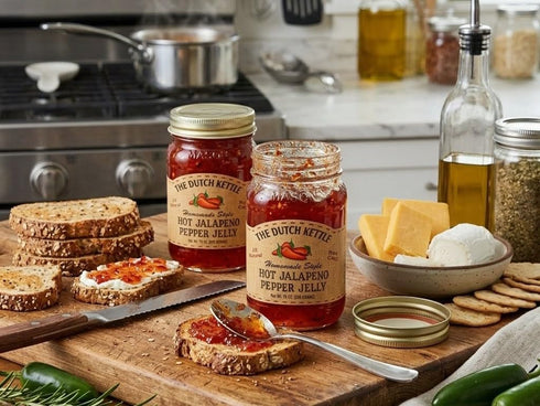 Generic 2 Pack (18 oz The Dutch Kettle Hot Jalapeo Pepper Jelly Jars) Homemade Amish Style Sweet & Spicy Spread Made