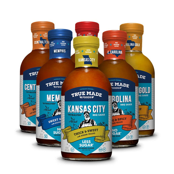 True Made Foods Ed Mitchell Genuine Pitmaster BBQ Sauce Variety Pack -