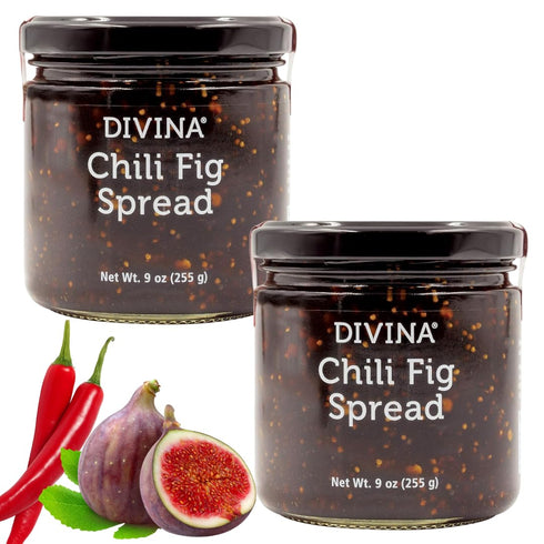 DIVINA Chili Fig Spread Jam, 9 oz (2-Pack)