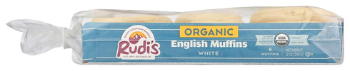 Rudis BAKERY Organic White English Muffins, 12 OZ